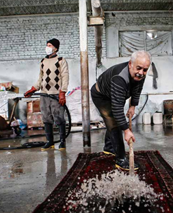 شستشوی سنتی قالی در قالیشویی جمهوری 